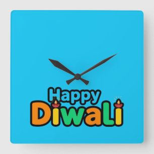 Diwali – Das farbenfrohe Festival des Lichts und d Quadratische Wanduhr