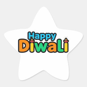 Diwali – Das farbenfrohe Festival des Lichts und d Stern-Aufkleber