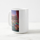 Diwali Deepavali Peacock Green Coffee Mug Kaffeetasse (Vorderseite Links)