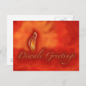 Diwali Devali Lichtgrüße - Warme Grußkarte Postkarte (Vorne/Hinten)