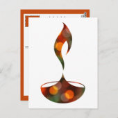 Diwali diya bokeh candle postkarte (Vorne/Hinten)