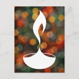 diwali diya bokeh Lichter Postkarte