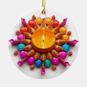 Diwali Diya Keramik Ornament (Vorne)