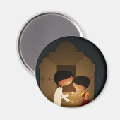 Diwali Diya Magnet (Vorderseite/Rückseite)