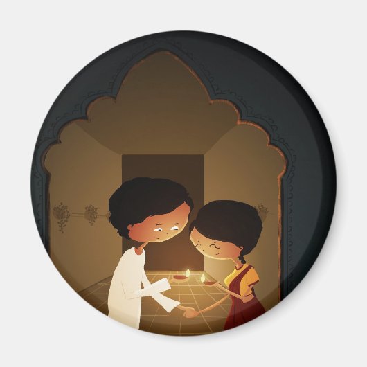 Diwali Diya Magnet (Vorne)
