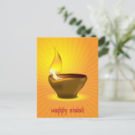 Diwali Diya - Oil lamp for dipawali celebration Postkarte (Stehend Vorderseite)