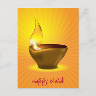 Diwali Diya - Oil lamp for dipawali celebration Postkarte