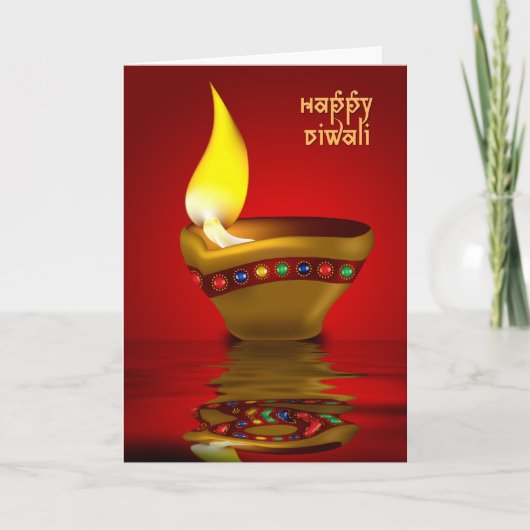 Diwali Diya - Öllampenillustration Karte (Vorderseite)
