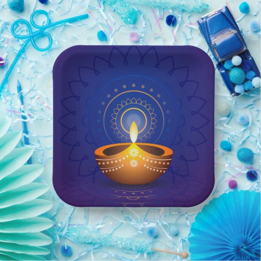 Diwali Diya Papierplatte Pappteller (Party)