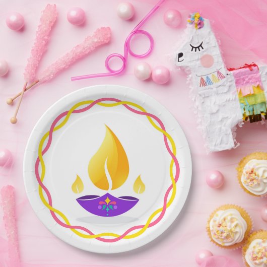 Diwali Diya Papierplatte Pappteller (Party)