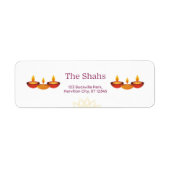 Diwali Diya Rücksendeadressen-Aufklebers (Vorne)