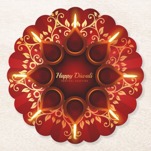 Diwali Diya Untersetzer (Vorderseite)