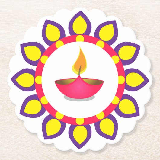 Diwali Diya Untersetzer (Vorderseite)