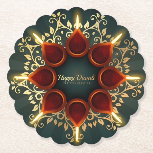 Diwali Diya Untersetzer (Vorderseite)