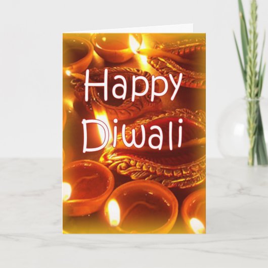 Diwali diyas card karte (Vorderseite)
