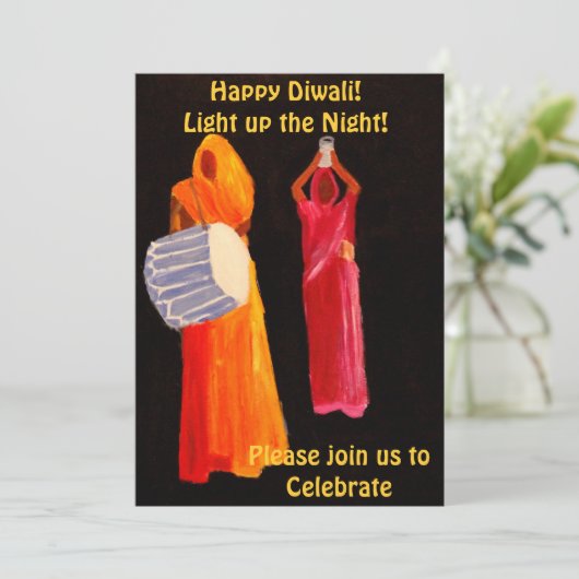 DIWALI EINLADUNG (Stehend Vorderseite)