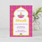 Diwali Einladung Party Card (Stehend Vorderseite)