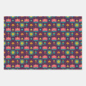 Diwali Elefanten und Lichter Geschenkpapier Set (Vorderseite)