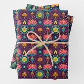 Diwali Elefanten und Lichter Geschenkpapier Set (Beispiel)