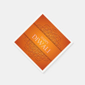 Diwali Elegant Modern Orange Yellow Mandala Serviette (Ecke)