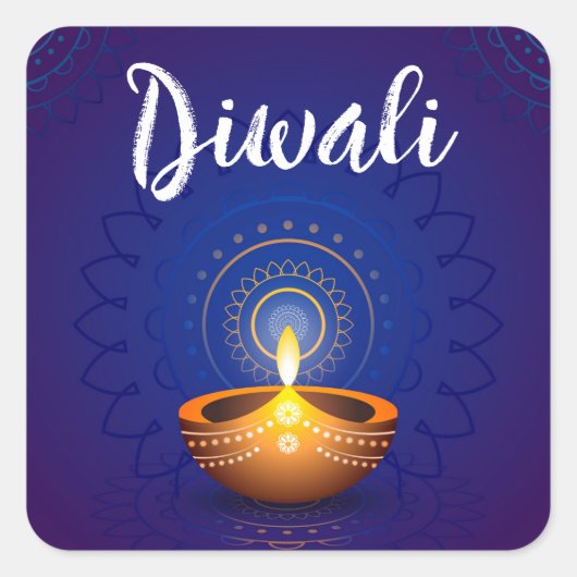 Diwali Enevelope Siegel Quadratischer Aufkleber (Vorderseite)