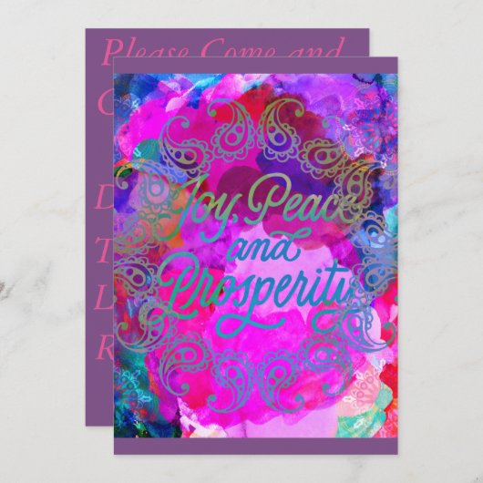 Diwali-Feier Einladung (Vorne/Hinten)