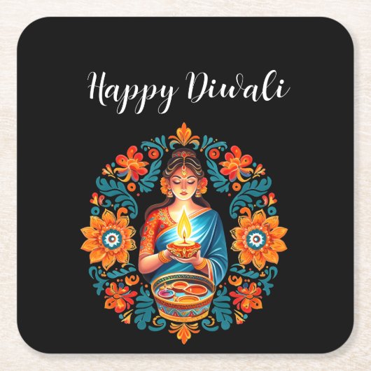 Diwali-Feier Rechteckiger Pappuntersetzer (Vorderseite)