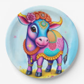 Diwali feiern mit heiligen Kühen in Verkleidung Pappteller (Vorderseite)