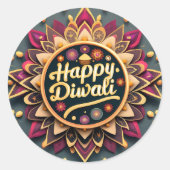 Diwali-Feiern Runder Aufkleber (Vorderseite)