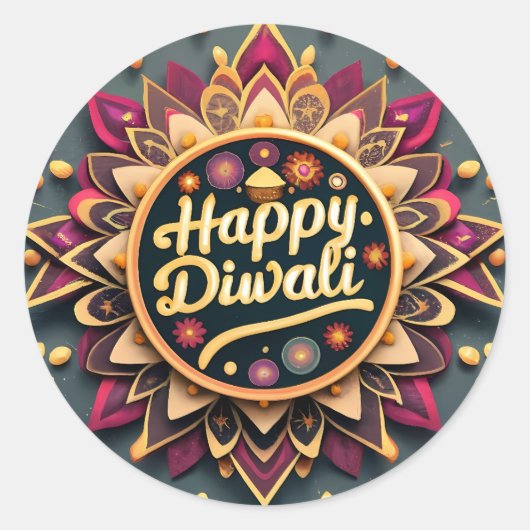Diwali-Feiern Runder Aufkleber (Vorderseite)