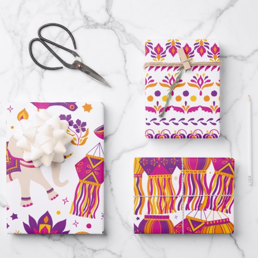 Diwali Festival of Lights Geschenkpapier Set (Vorderseite)