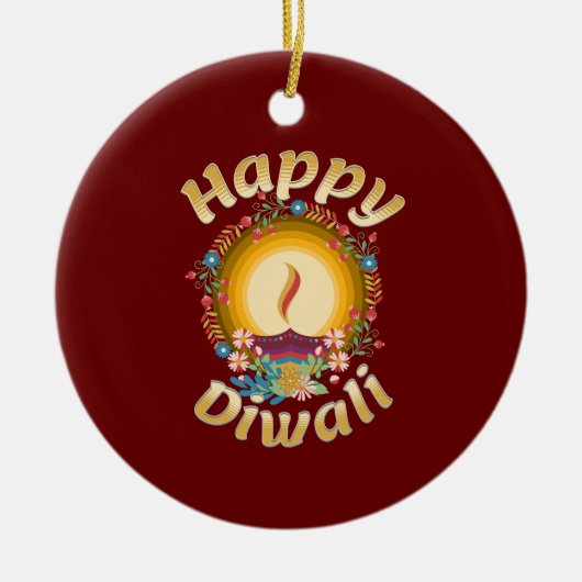 Diwali Festival of Lights Hindu Sikh Jain Keramik Ornament (Vorne)