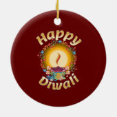 Diwali Festival of Lights Hindu Sikh Jain Keramik Ornament (Hinten)