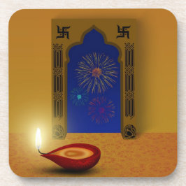 Diwali Feuerwerke - Untersetzer aus Kunststoff