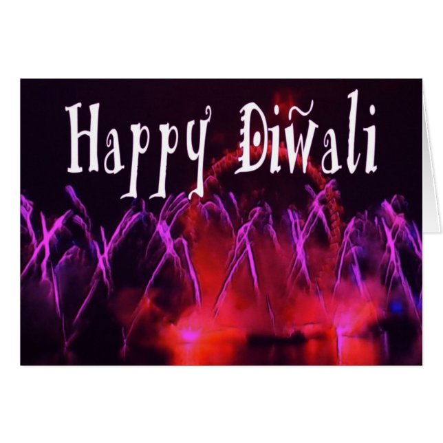 Diwali Feuerwerkskarte (Vorderseite (Horizontal))