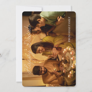 Diwali Flachbild-Fotokarte Feiertagskarte