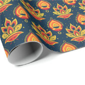 Diwali Flame Lotus Harmony Geschenkpapier (Rolleneckpunkt)