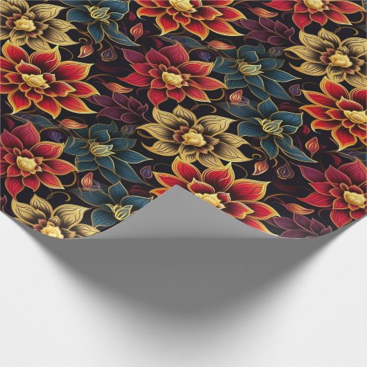 Diwali Florals Wrapping Paper Geschenkpapier (Ecke)