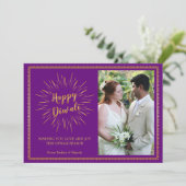 Diwali Foto Grußkarte - Benutzerdefinierte Farbe Karte (Stehend Vorderseite)