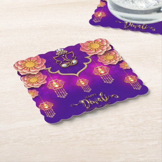 Diwali Ganesha Untersetzer (angewinkelt)