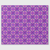 Diwali Giftwrap Pink, Blau, Lila Rangoli-Muster Geschenkpapier (Flach)