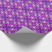 Diwali Giftwrap Pink, Blau, Lila Rangoli-Muster Geschenkpapier (Ecke)