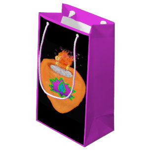 Diwali Glitzer Diya mit Lotus Kleine Geschenktüte