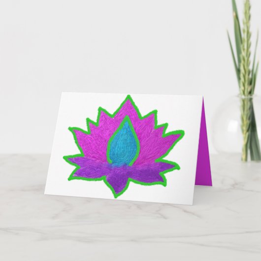 Diwali Glitzer lotus Feiertagskarte (Vorderseite)