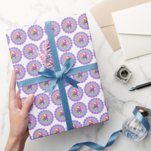 Diwali Glitzer lotus rangoli Geschenkpapier (Schenken)