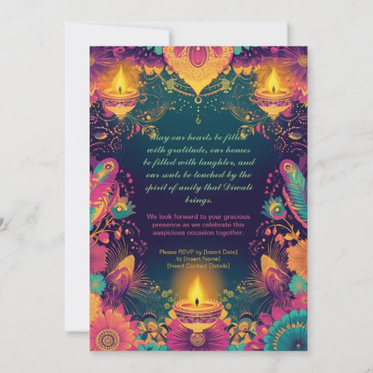 Diwali Glow Einladung (Rückseite)