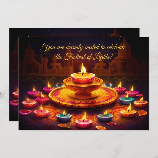Diwali Glow Einladung (Vorne/Hinten)
