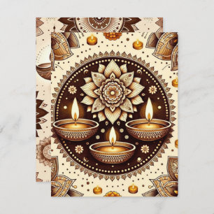 Diwali Gold & Bronze Scrapbook Einladung