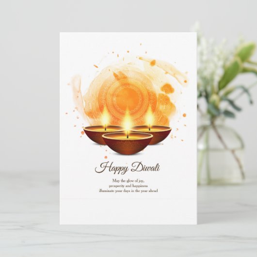 Diwali Greeting Card (Stehend Vorderseite)