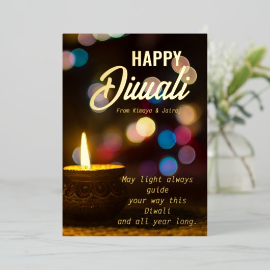 Diwali Greeting Folien Feiertagskarte (Stehend vorne)